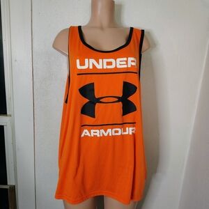 Under Armour HeatGear Loose Fit Orange Graphic Tank Top 2XL